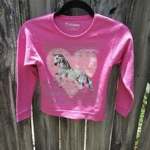 ❤Hanes Horse & Heart Pink Sweater Size M